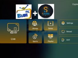 Streaming service interface with logos Xtream Codes
