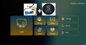 Xtream Codes IPTV with BLUE 4k & SHAFAK TV in 2025 Streaming service interface with logos Xtream Codes